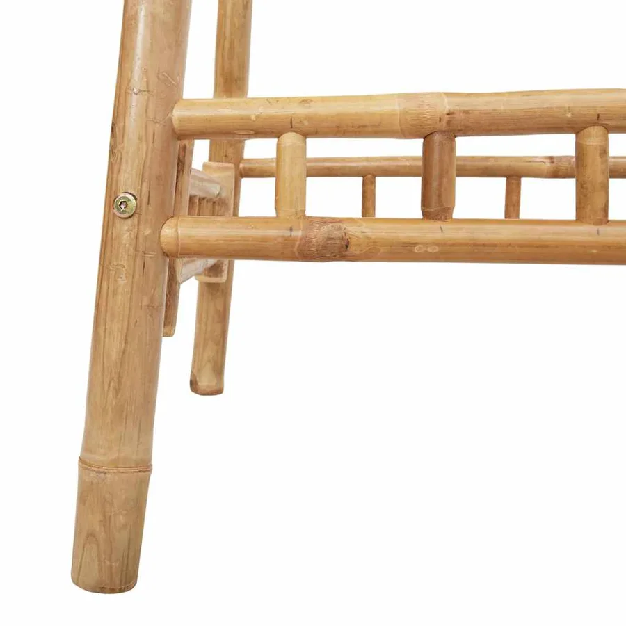 Table de bar d'extérieur ronde en bambou Ø55x100 cm - 10