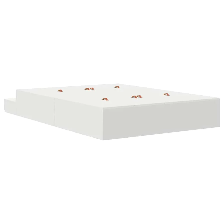 Cadre de lit avec rangement Blanc 150 cm Bois d'ingénierie - 9