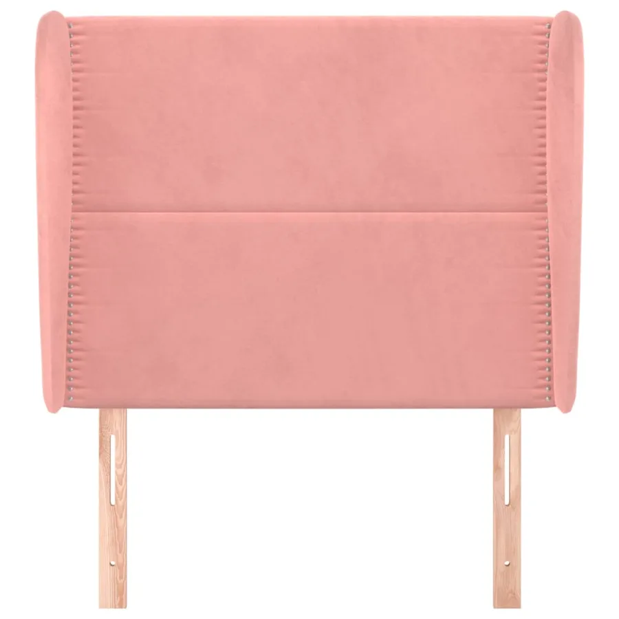 Tête de lit avec oreilles Rose 103x23x118/128 cm Velours - 3