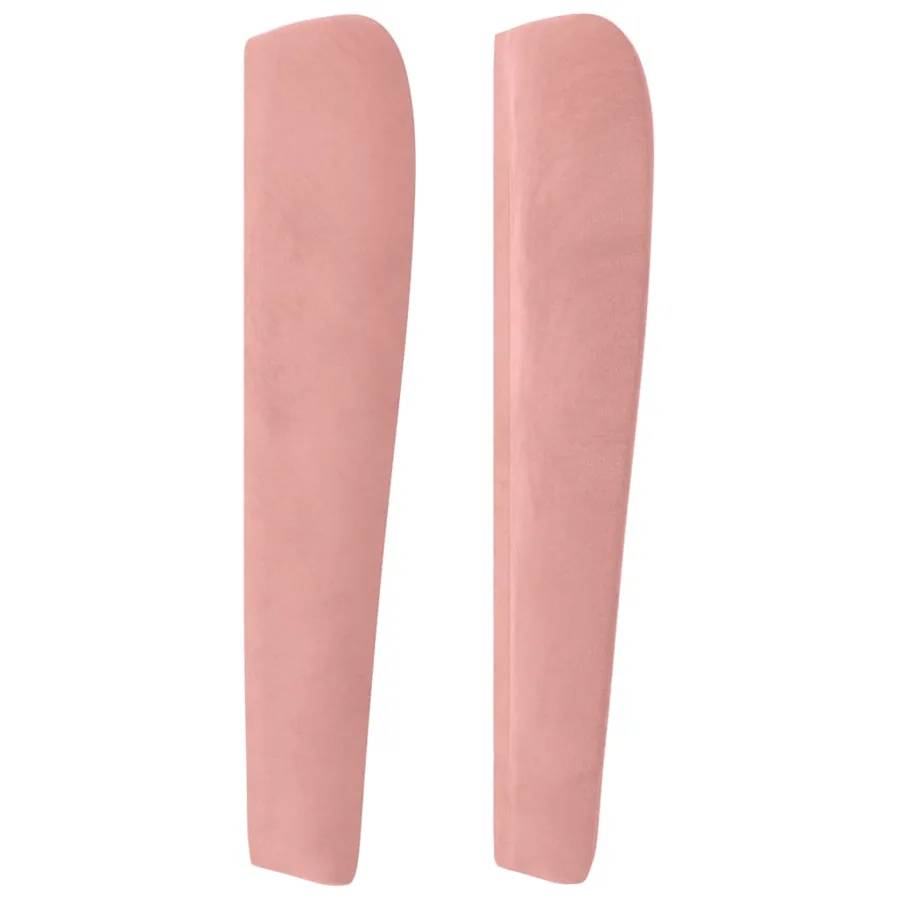 Tête de lit avec oreilles Rose 103x23x118/128 cm Velours - 4