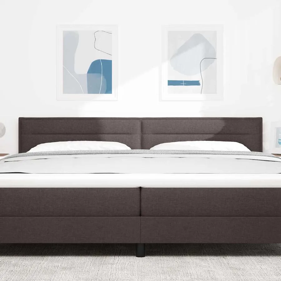 Tête de lit LED avec bandes LED Marron foncé 200 cm tissu - 3
