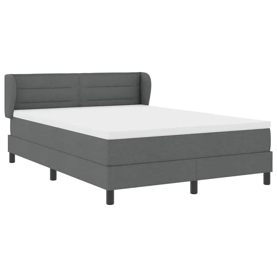 Lit à ressorts avec matelas Gris foncé 160 x 200 cm tissu - 5