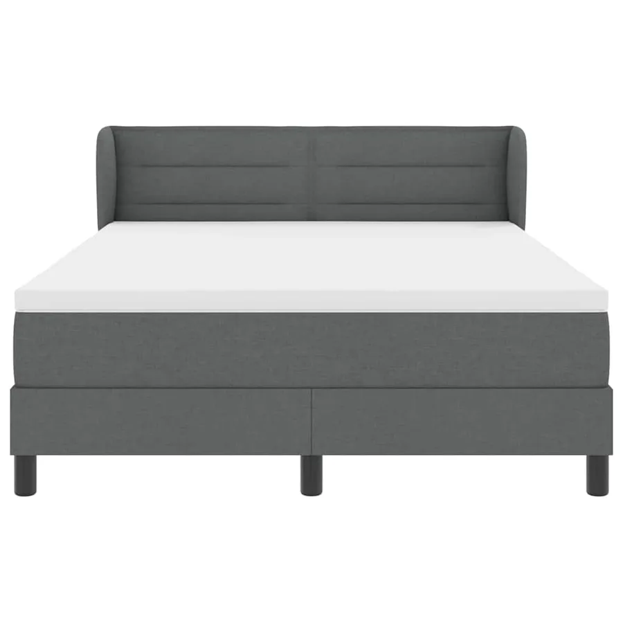 Lit à ressorts avec matelas Gris foncé 160 x 200 cm tissu - 6