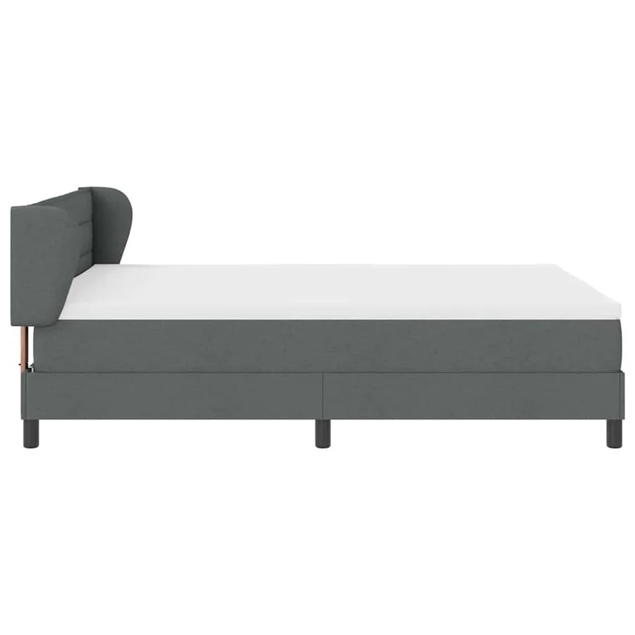 Lit à ressorts avec matelas Gris foncé 160 x 200 cm tissu - 7