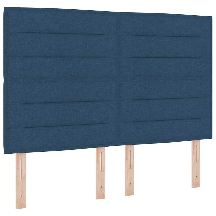 Lit à ressorts avec matelas Bleu 140 x 190 cm tissu - 4