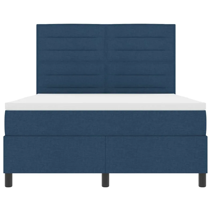 Lit à ressorts avec matelas Bleu 140 x 190 cm tissu - 7