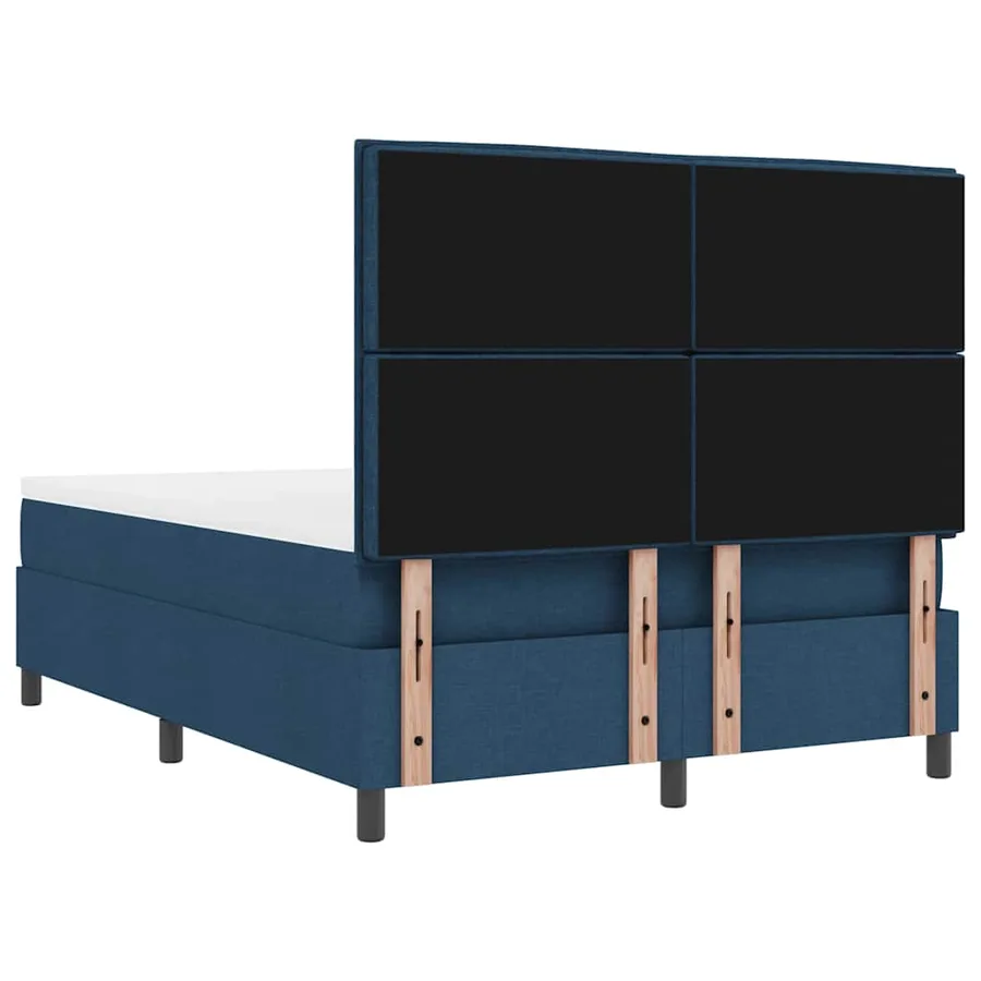 Lit à ressorts avec matelas Bleu 140 x 190 cm tissu - 9
