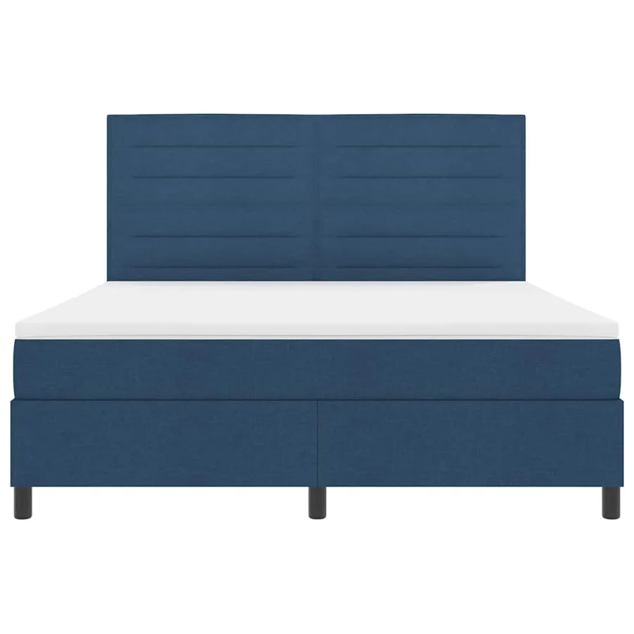 Lit à ressorts avec matelas Bleu 180 x 200 cm tissu - 7