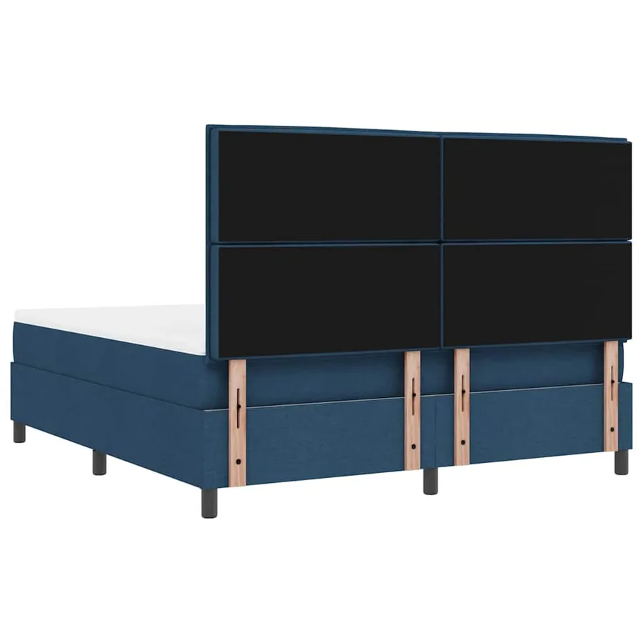 Lit à ressorts avec matelas Bleu 180 x 200 cm tissu - 9