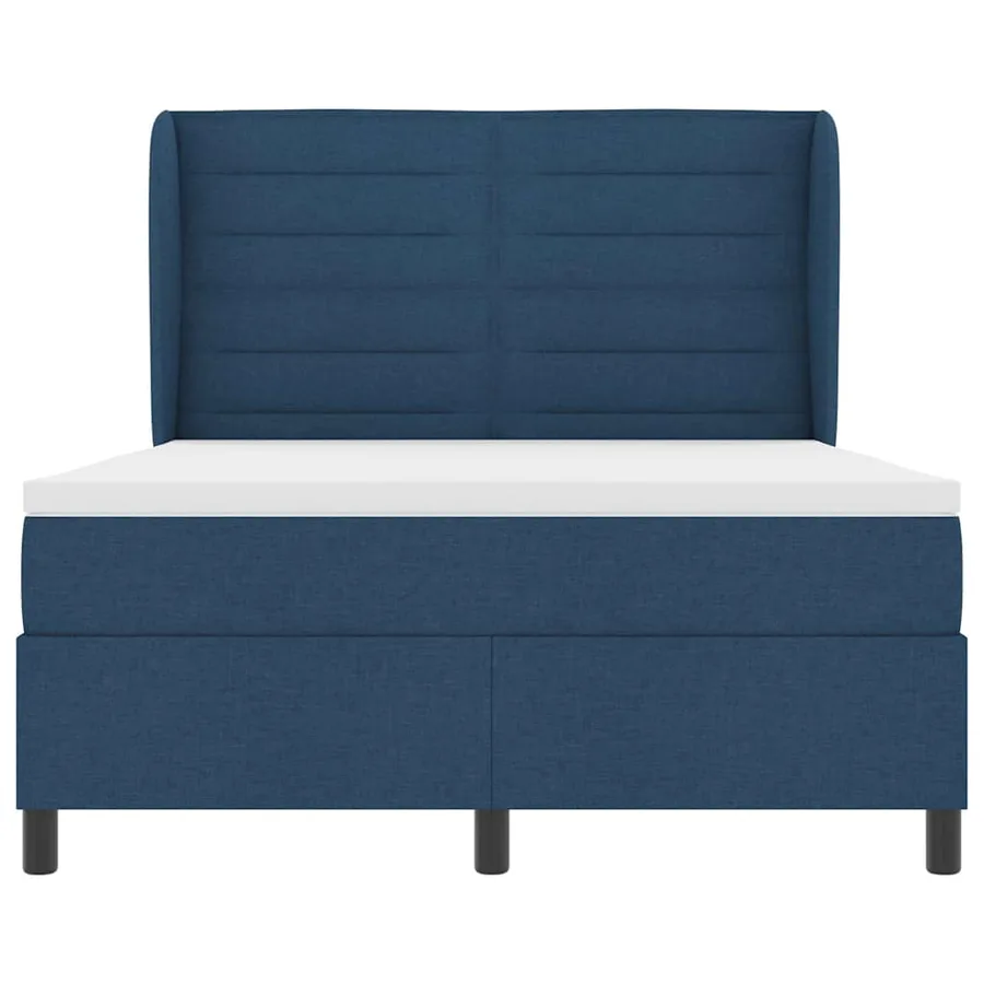 Lit à ressorts avec matelas Bleu 140 x 190 cm tissu - 7