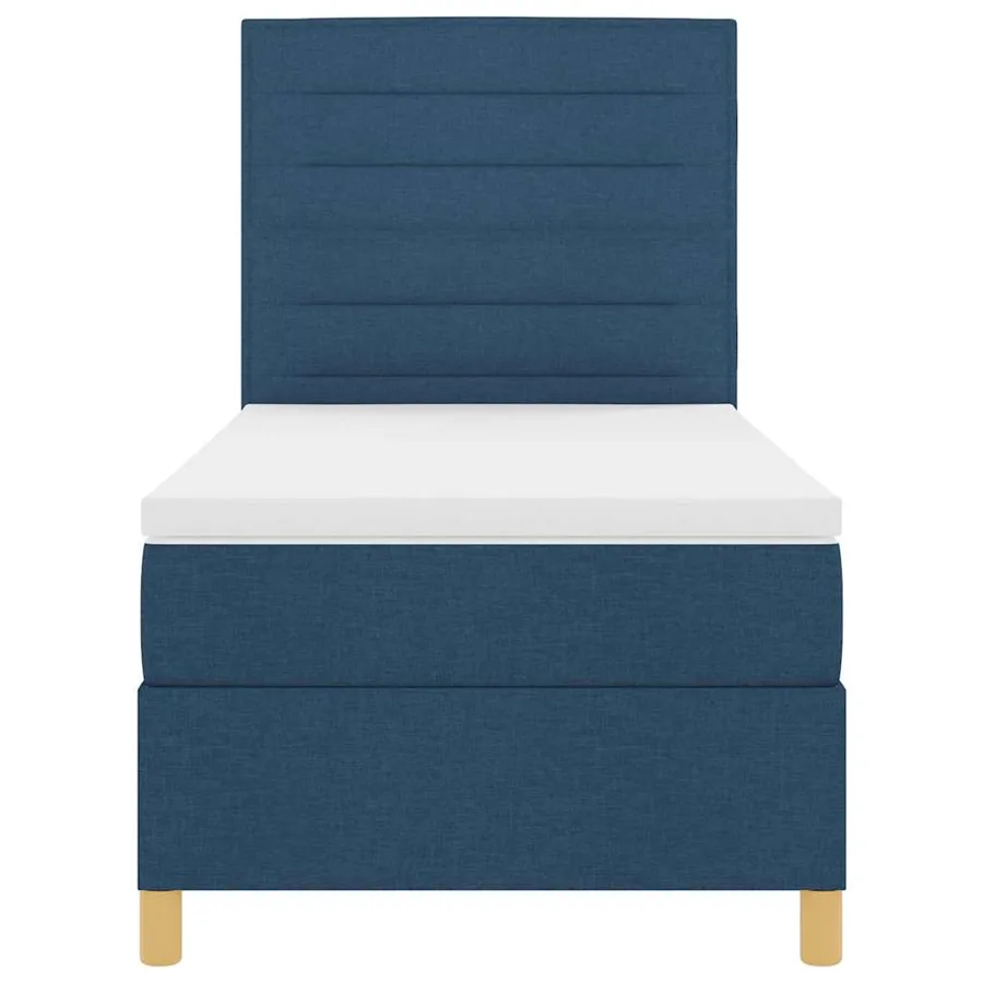 Lit à ressorts avec matelas Bleu 90 x 200 cm tissu - 7