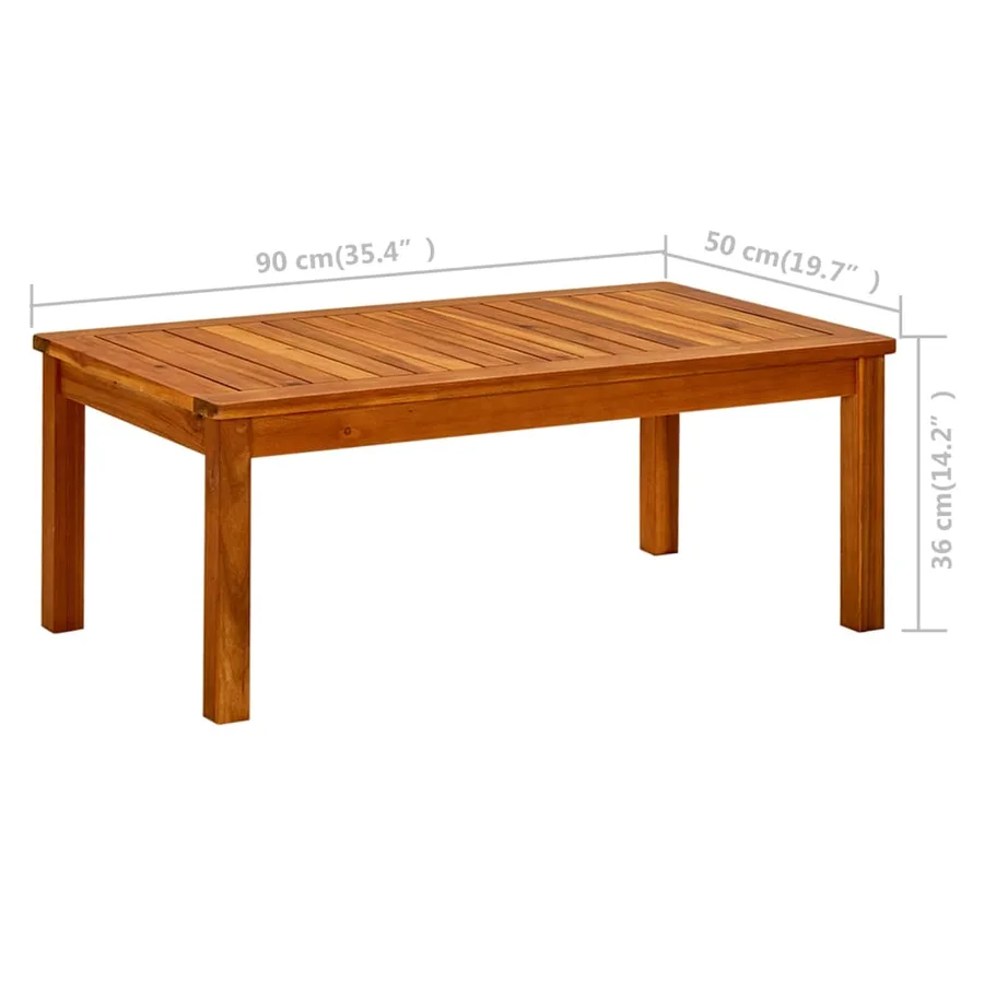 Table basse de jardin 90x50x36 cm Bois solide d'acacia - 7