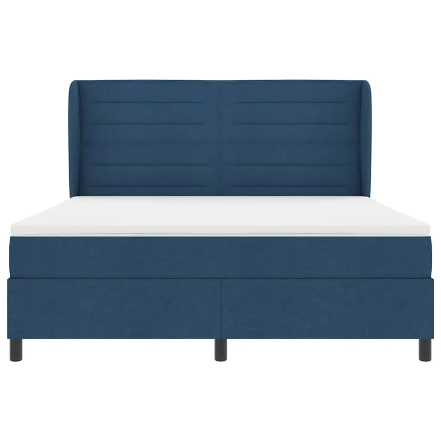 Lit à ressorts avec matelas Bleu 180 x 200 cm tissu - 7
