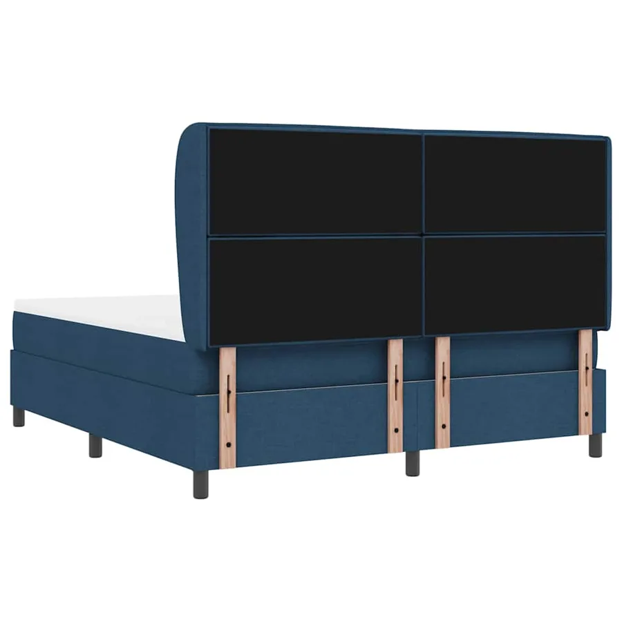 Lit à ressorts avec matelas Bleu 180 x 200 cm tissu - 9