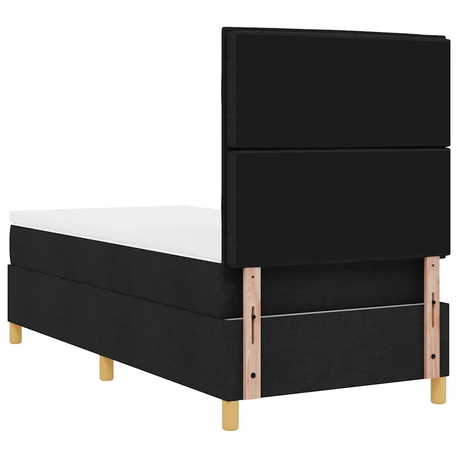 Lit à ressort LED avec matelas Noir 90 x 200 cm tissu - 10