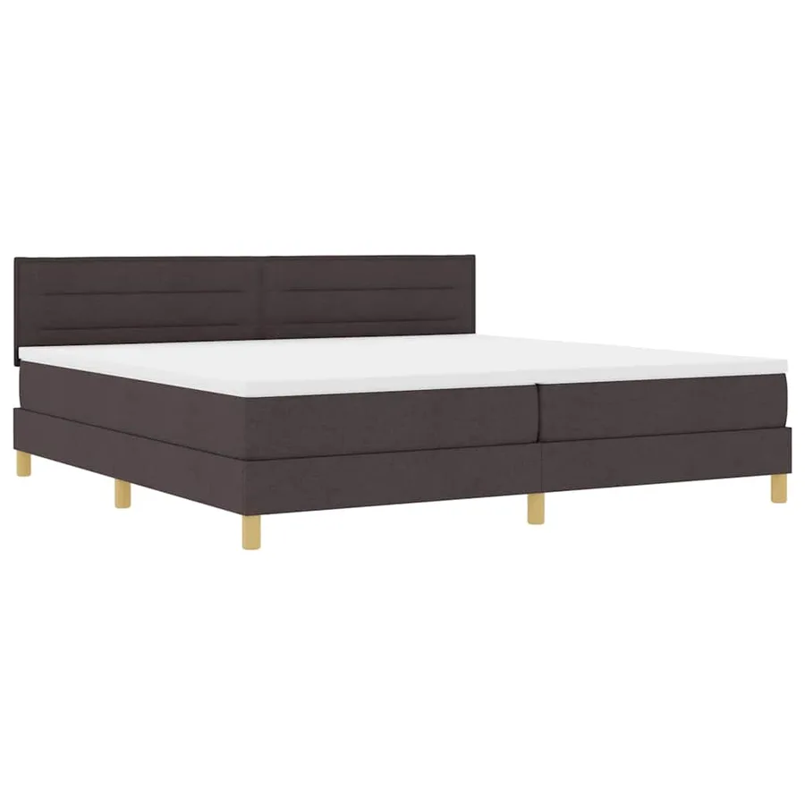 Lit à ressort LED Marron foncé 200 x 200 cm tissu - 2