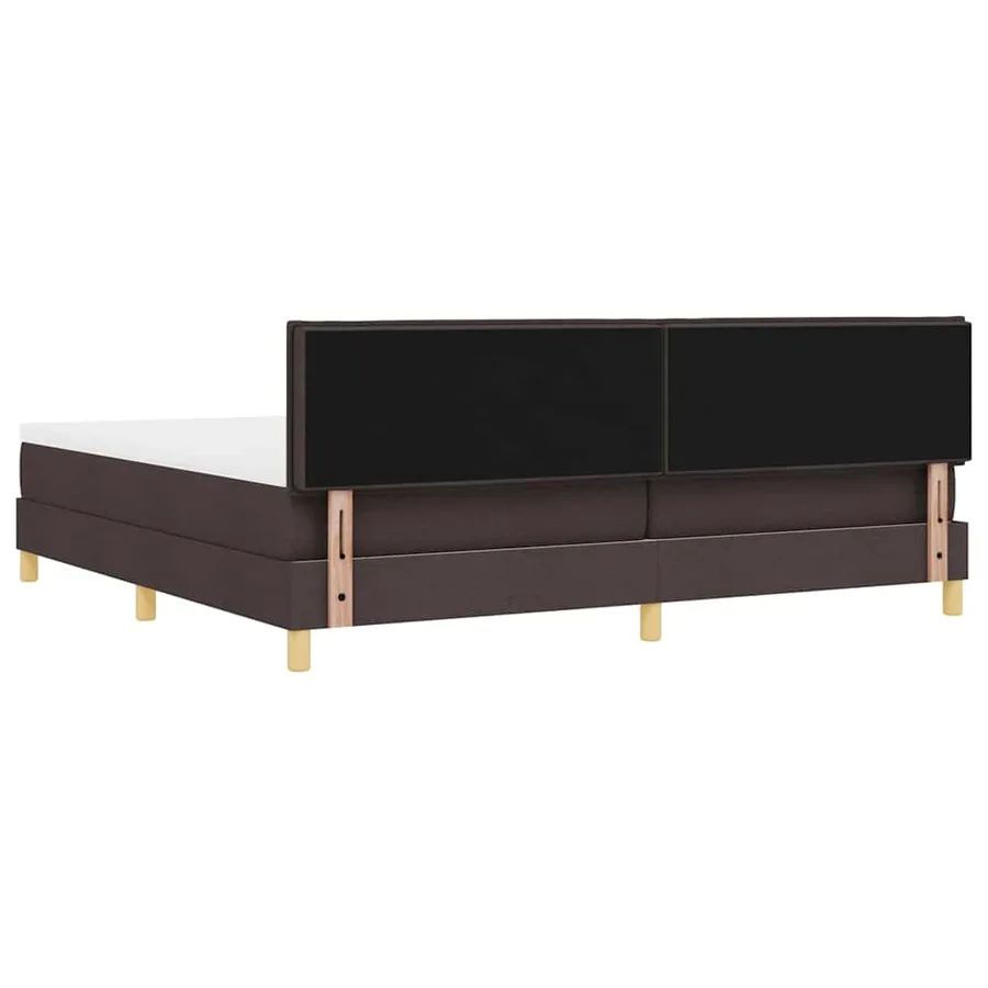 Lit à ressort LED Marron foncé 200 x 200 cm tissu - 8