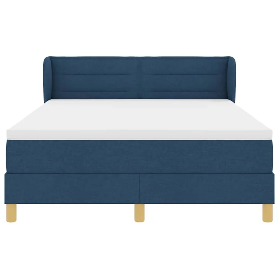 Lit à ressorts avec matelas Bleu 140 x 200 cm tissu - 7
