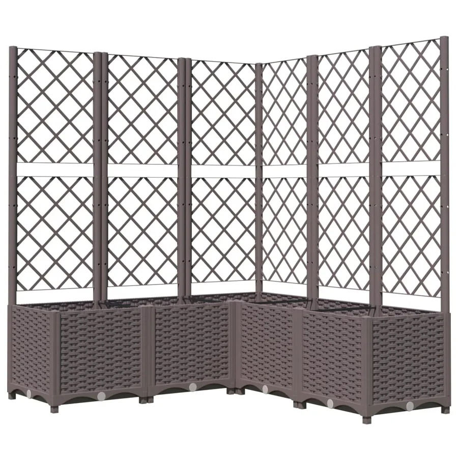 Jardinière avec treillis Marron 120x120x136 cm PP - 2