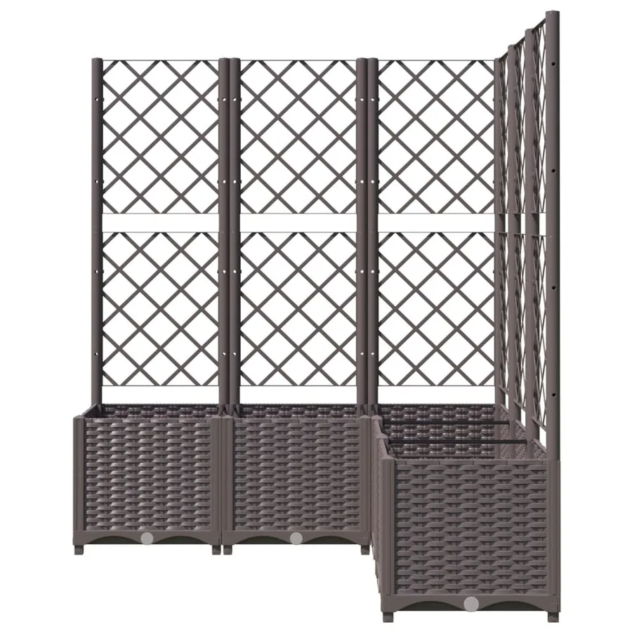 Planter with Trellis Brown 120x120x136 cm PP - 4