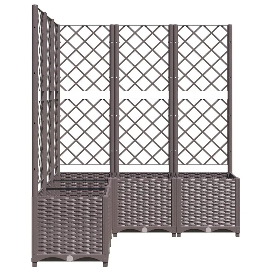 Jardinière avec treillis Marron 120x120x136 cm PP - 5