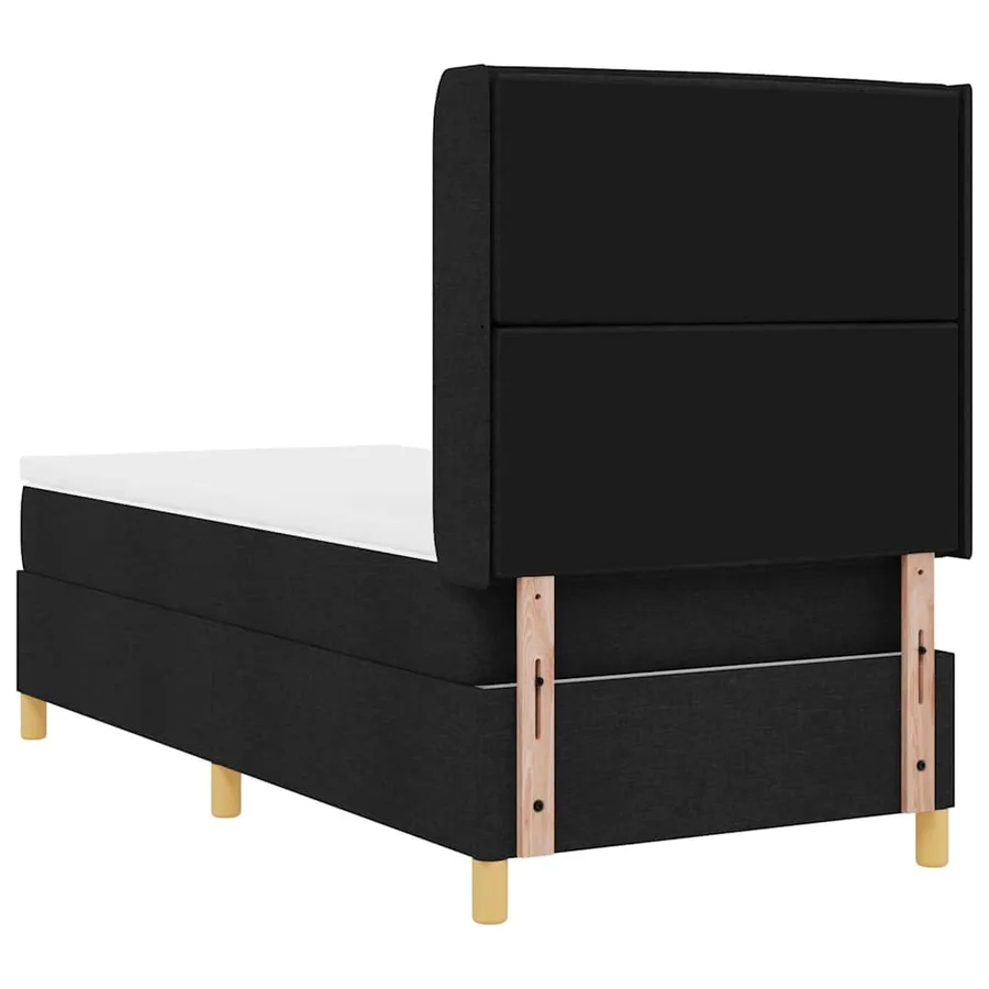 Lit à ressorts avec bandes LED Noir 90 x 200 cm tissu - 10
