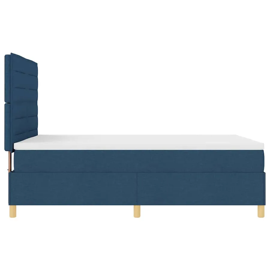 Lit à ressort LED avec matelas Bleu 140 x 190 cm tissu - 9