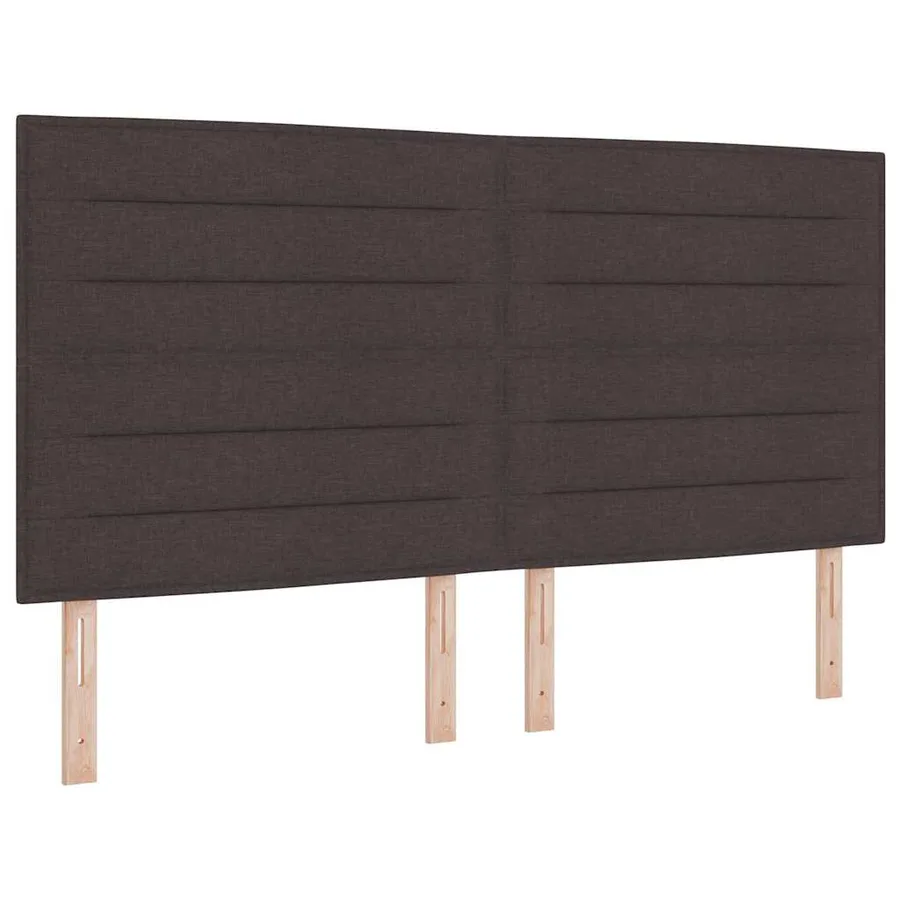 Lit à ressort LED avec matelas Marron foncé 200 x 200 cm tissu - 6