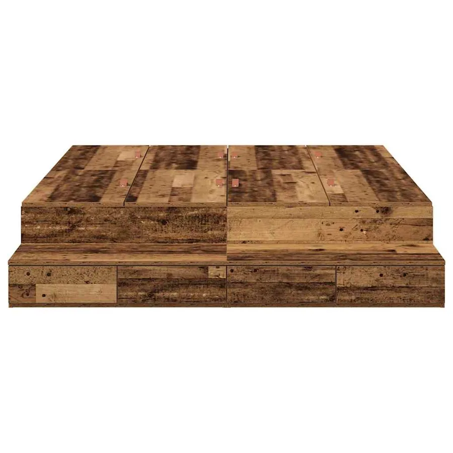 Cadre de lit avec rangement avec tiroir Bois Ancien 150 cm - 6