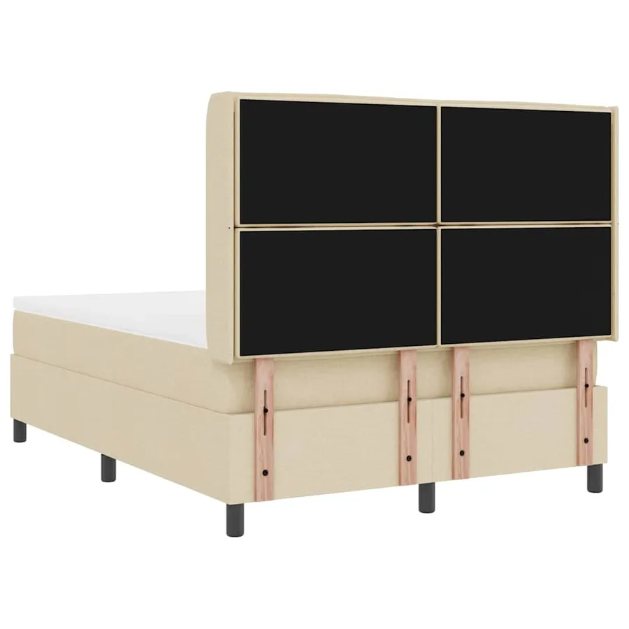 Lit à ressorts avec matelas Crème 200 x 140 cm tissu - 9