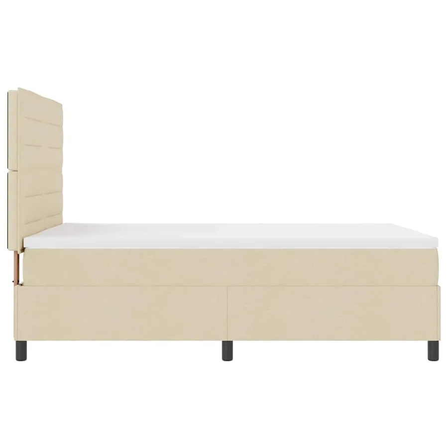 Lit à ressorts avec matelas avec LED Crème 140 x 200 cm tissu - 9