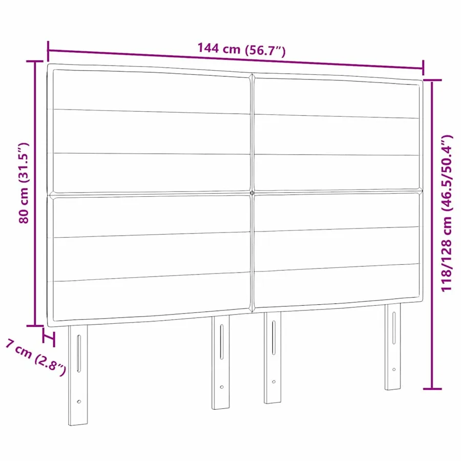 Tête de lit Crème 144 cm tissu - 9