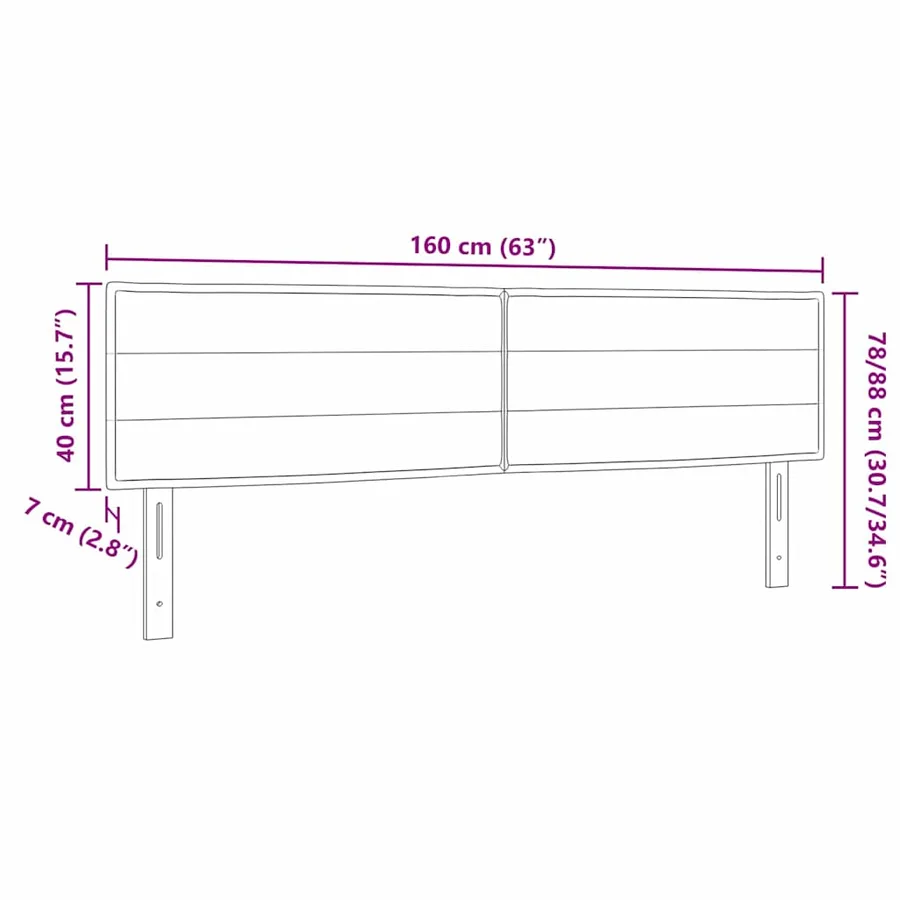 Tête de lit LED avec bandes LED Gris clair 160 cm tissu - 8