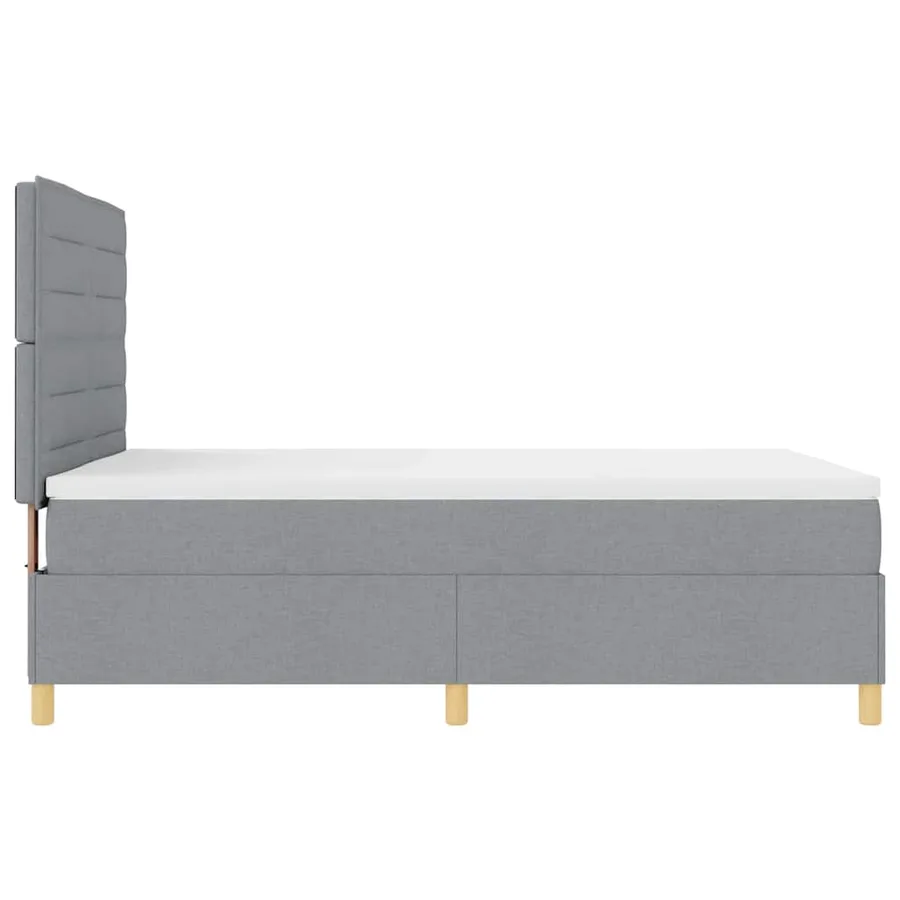 Lit à ressort LED avec matelas Gris clair 160 x 200 cm tissu - 9