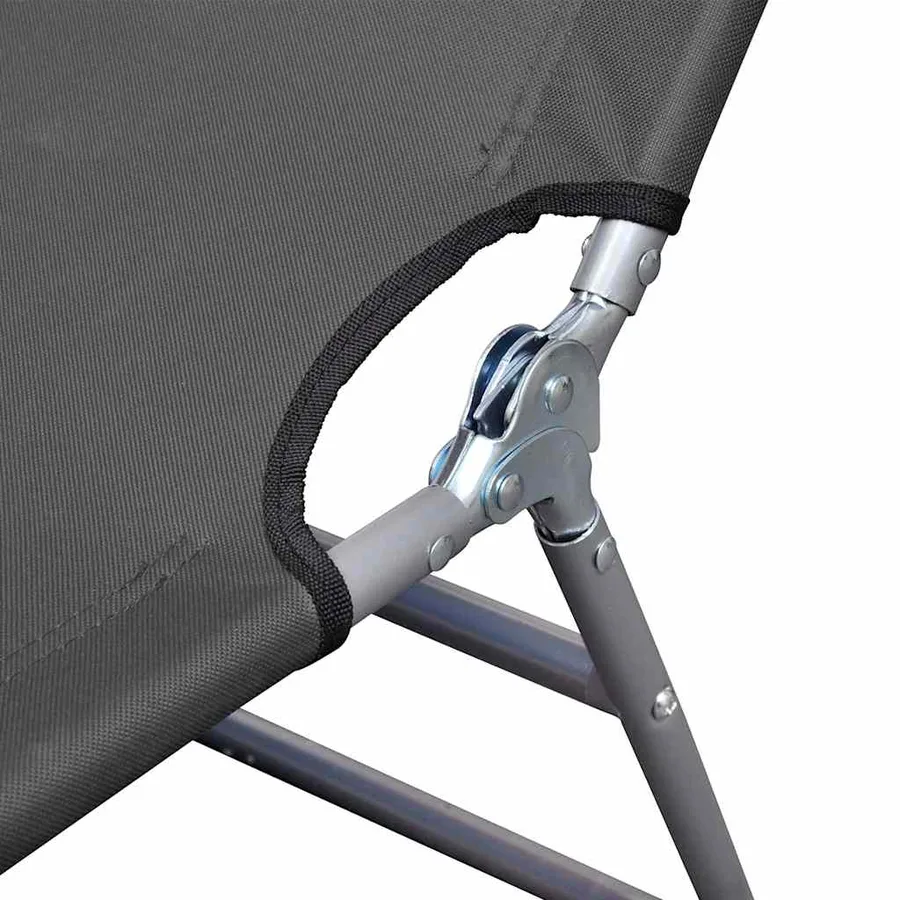Chaise longue pliable et coussin de tête Dossier réglable Taupe - 12