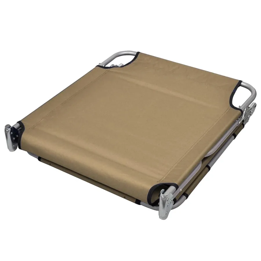 Chaise longue pliable et coussin de tête Dossier réglable Taupe - 4
