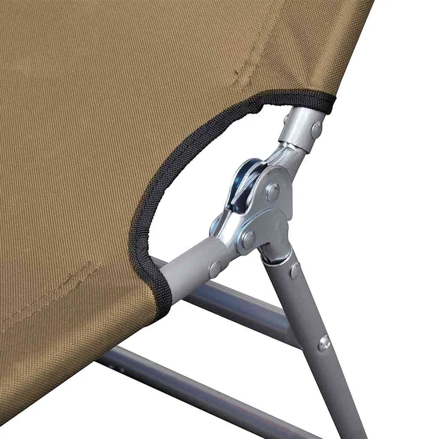 Chaise longue pliable et coussin de tête Dossier réglable Taupe - 6