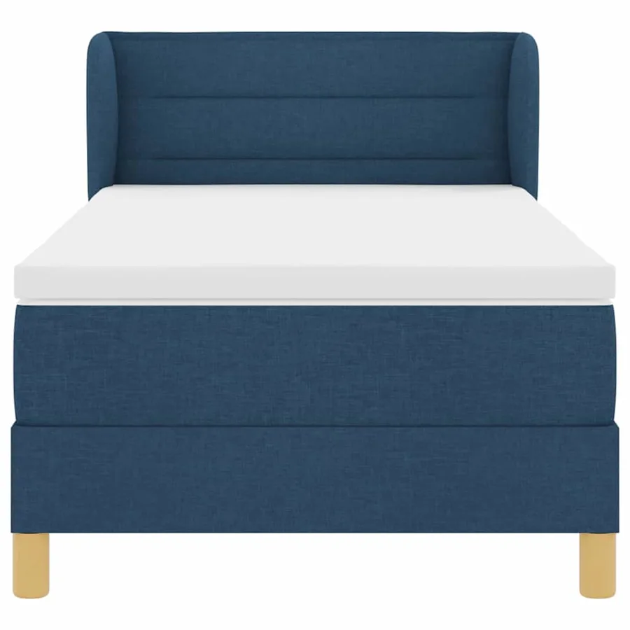 Lit à ressorts avec matelas Bleu 90 x 200 cm tissu - 6