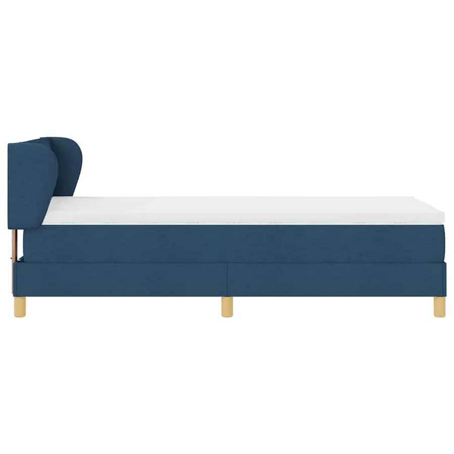 Lit à ressorts avec matelas Bleu 90 x 200 cm tissu - 7