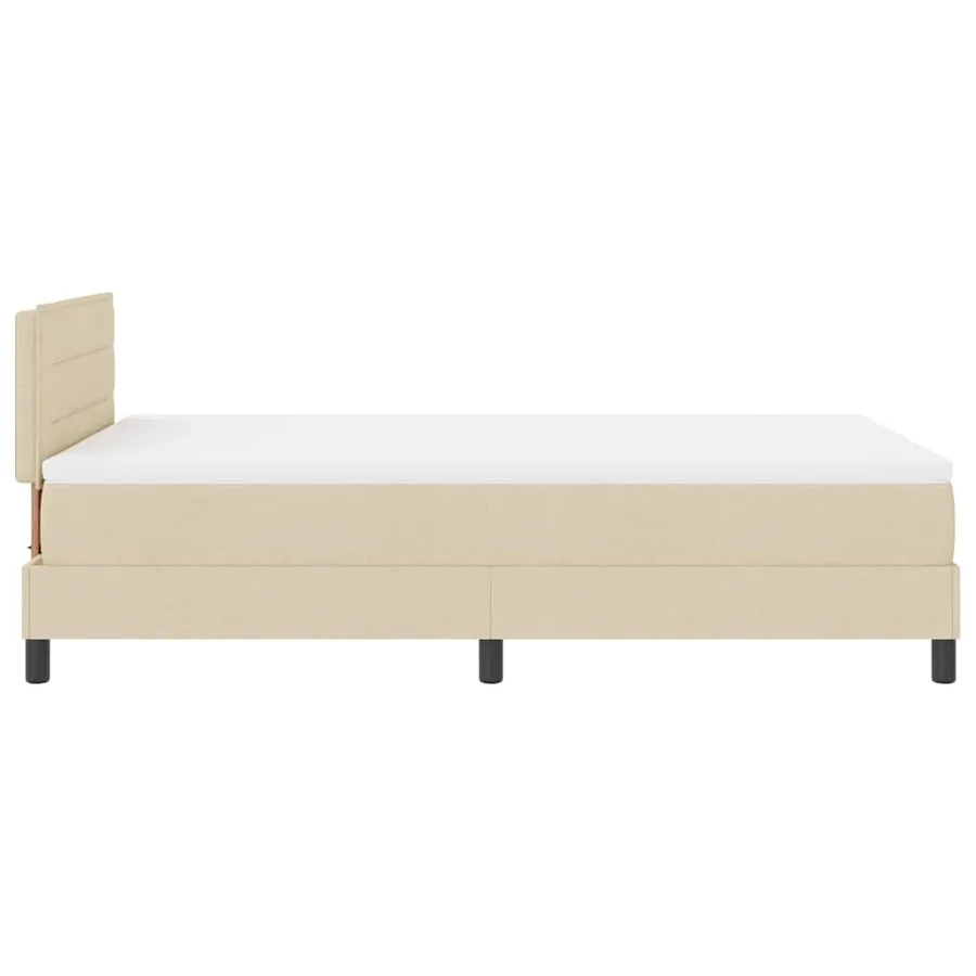 Lit à ressorts avec matelas avec LED Crème 120 x 200 cm tissu - 9
