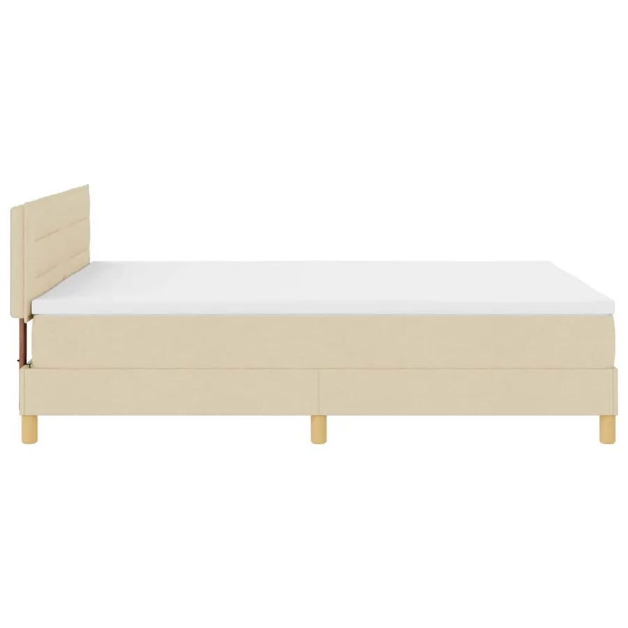 Lit à ressort LED avec bandes LED Crème 140 x 200 cm tissu - 9