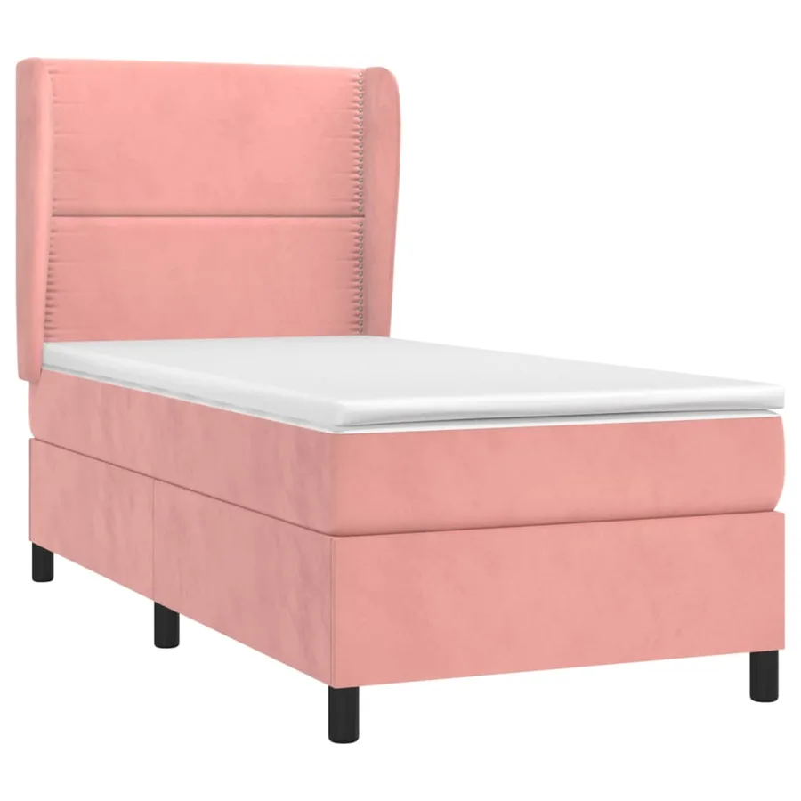 Sommier à lattes de lit avec matelas Rose 100x200 cm Velours - 3