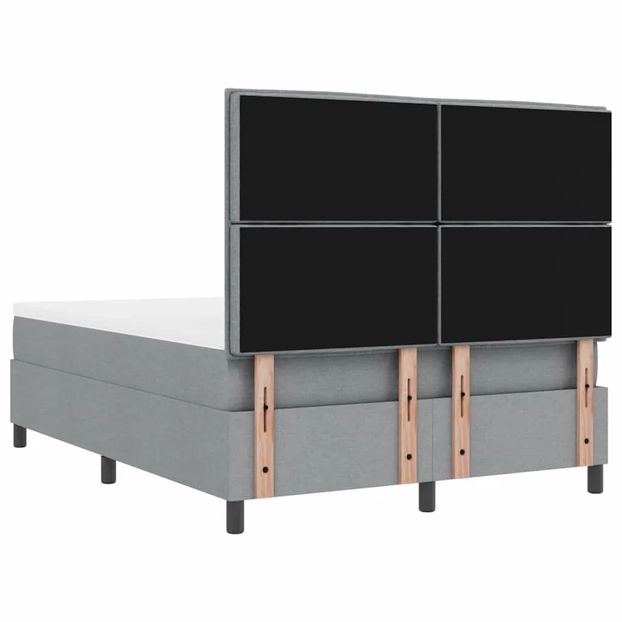 Lit à ressorts avec matelas Gris clair 160 x 200 cm tissu - 8