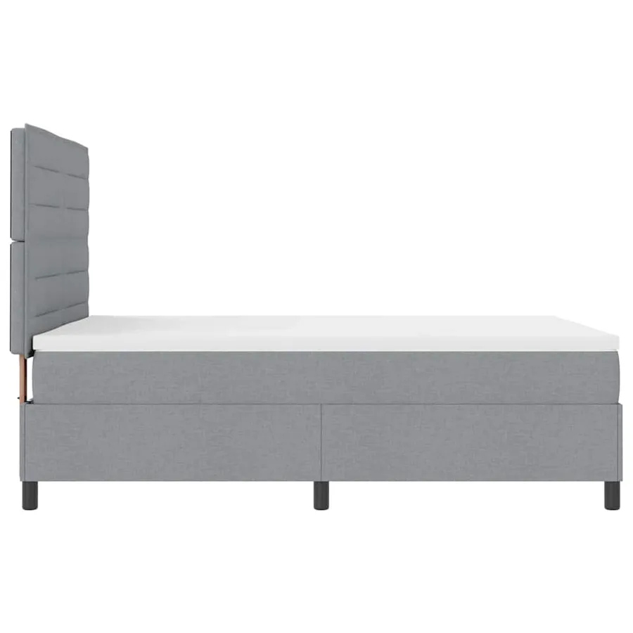 Lit à ressorts avec matelas Gris clair 160 x 200 cm tissu - 9