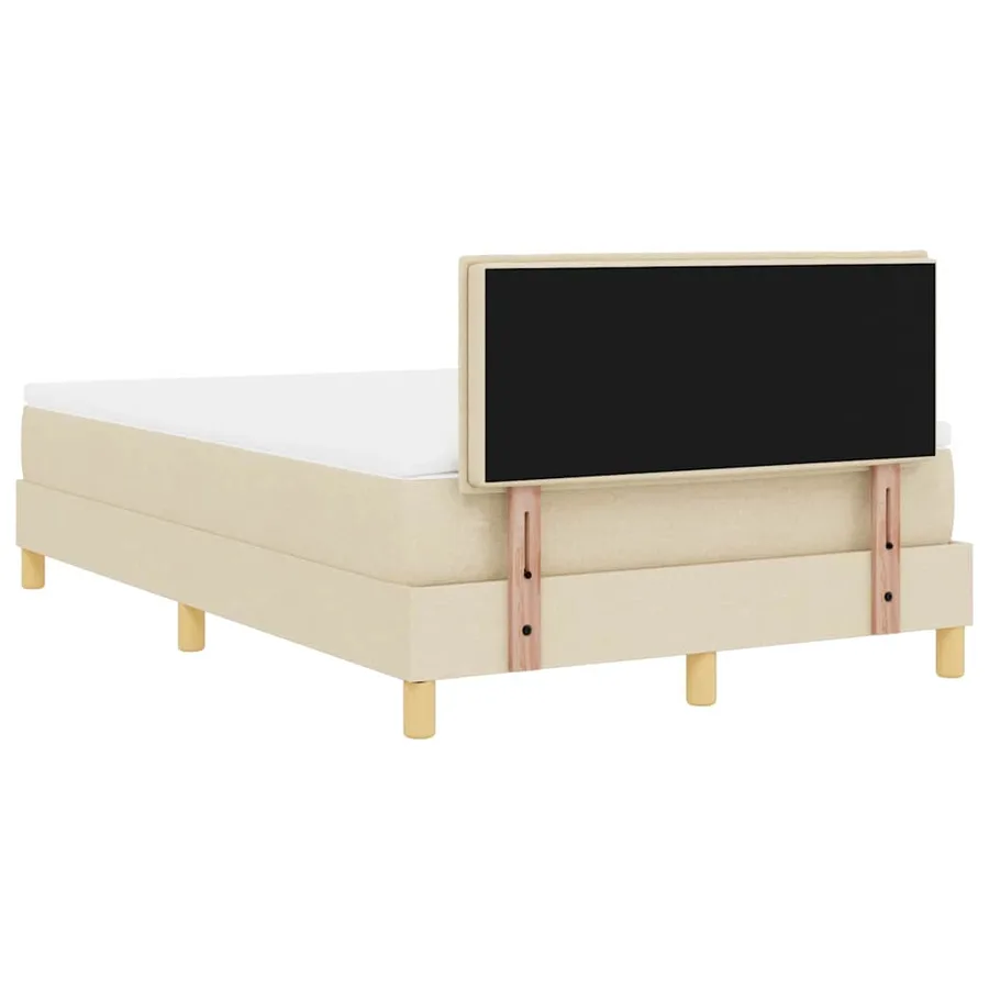Lit à ressort LED avec bandes LED Crème 120 x 190 cm tissu - 10