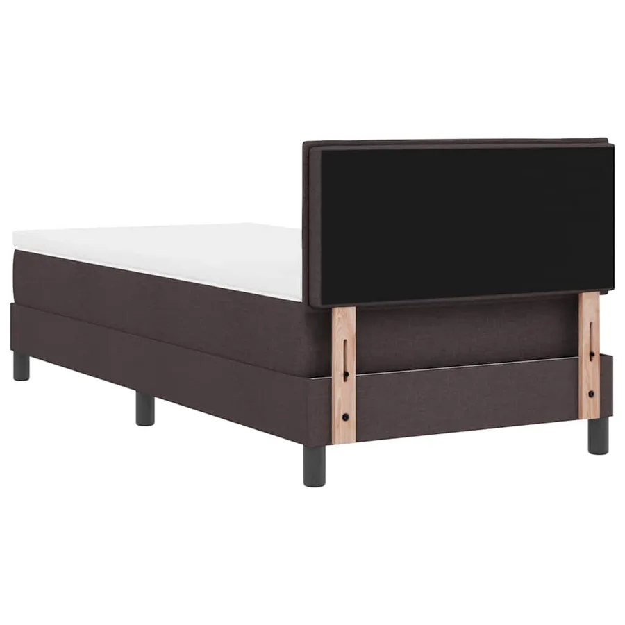 Lit à ressorts avec matelas Marron foncé 90 x 190 cm tissu - 8
