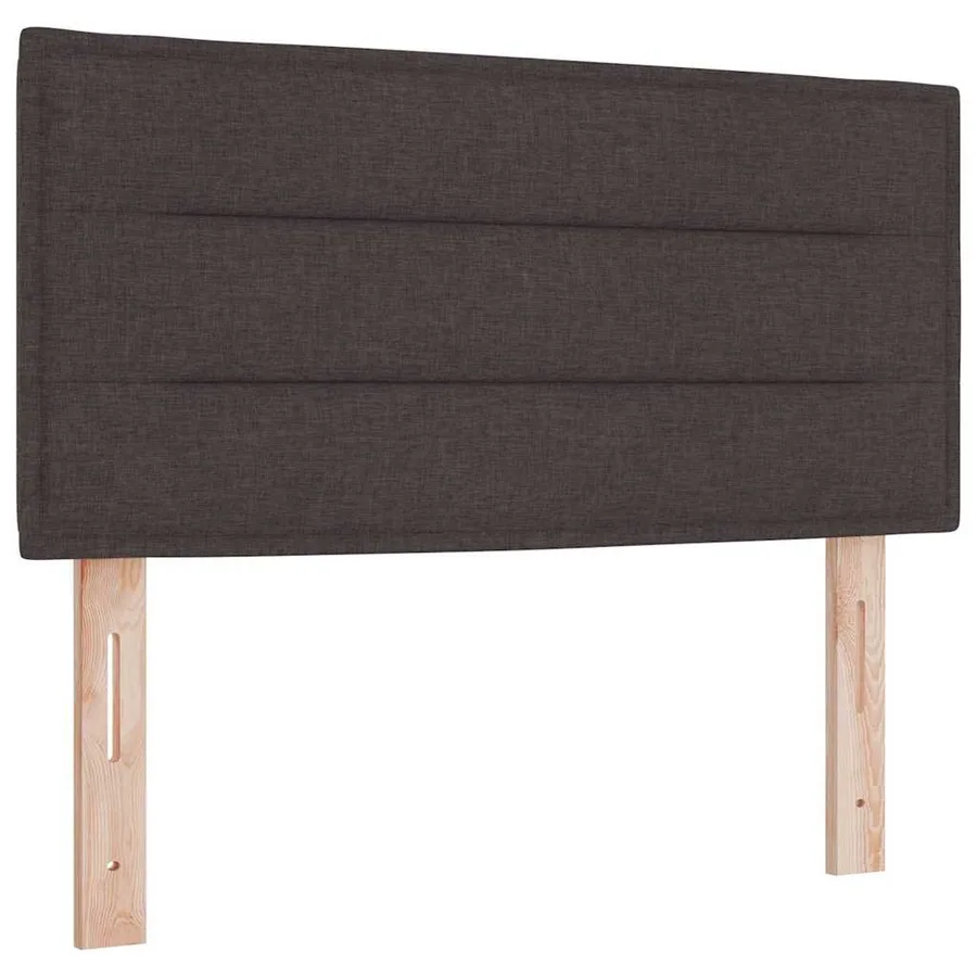 Lit à ressorts avec matelas Marron foncé 90 x 200 cm tissu - 5
