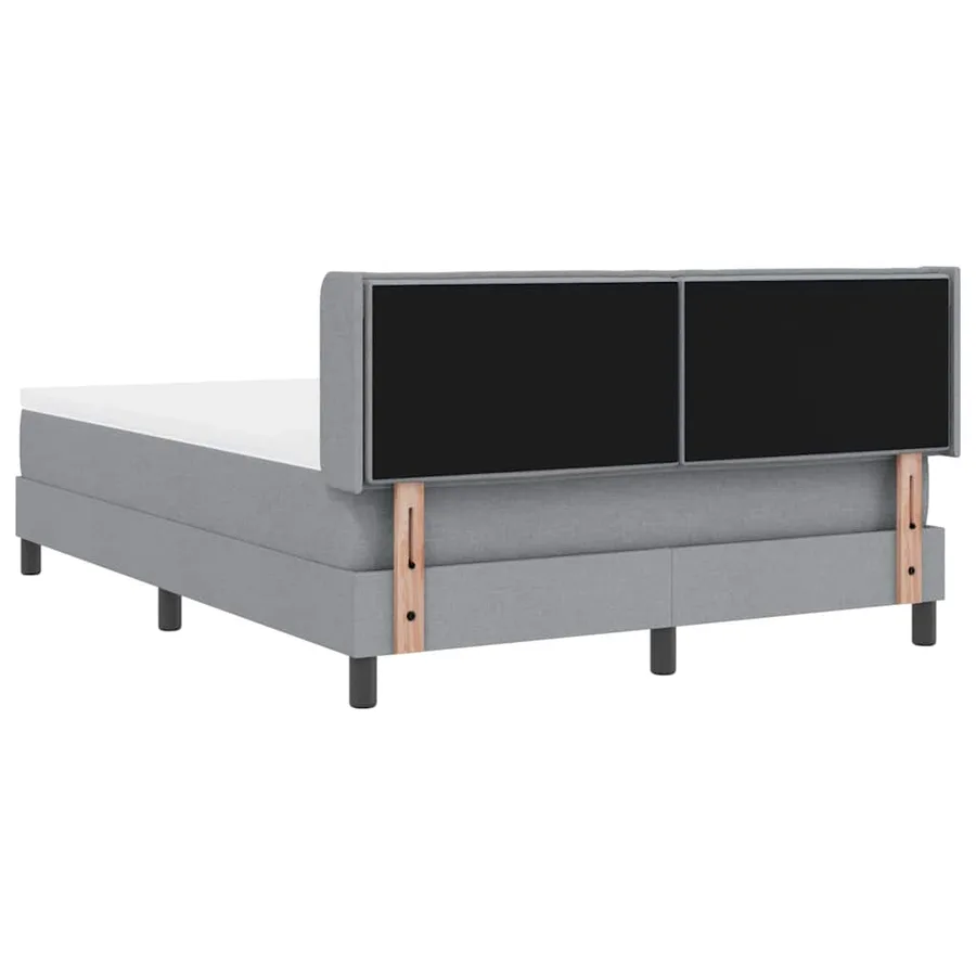 Lit à ressorts avec tête de lit Gris clair 200 x 160 cm tissu - 9