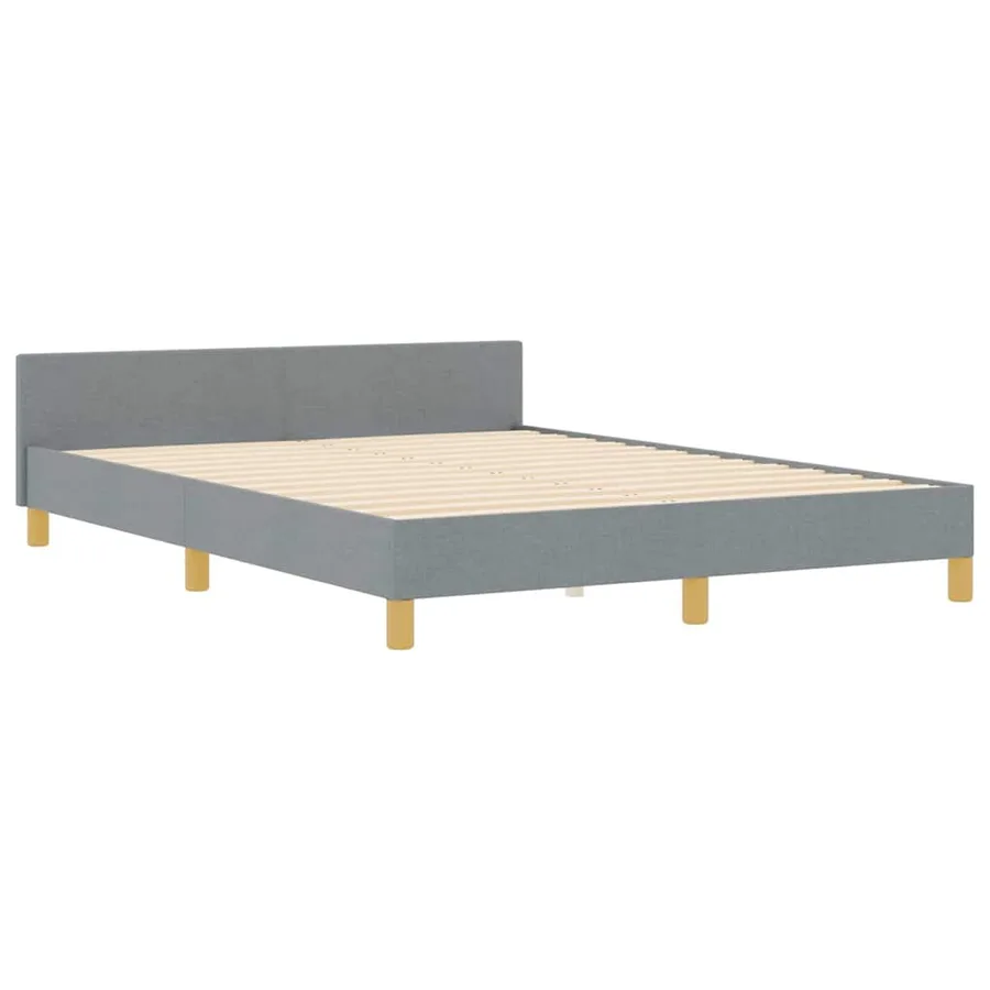 Cadre de lit avec tête de lit Gris clair 160 x 200 cm tissu - 4