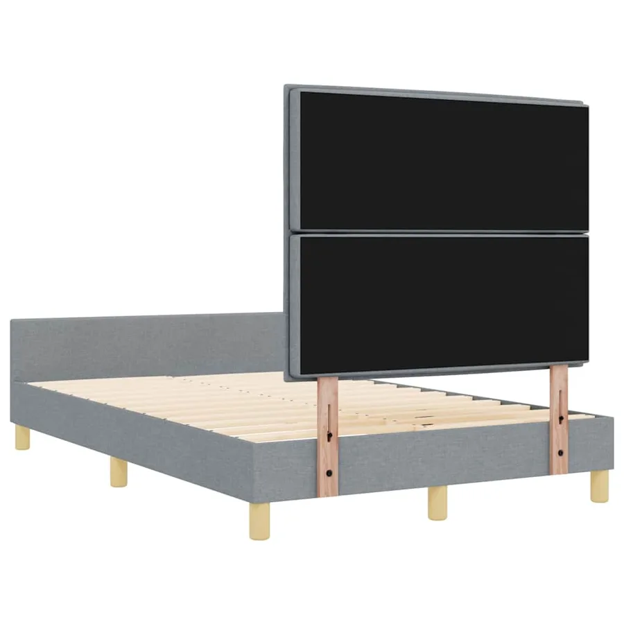 Cadre de lit avec tête de lit Gris clair 160 x 200 cm tissu - 9